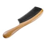Buffalo Horn Comb With Sandalwood Handle (Rounded) - Image 2