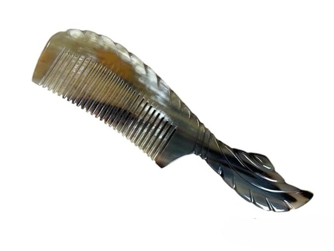 41mcNRFJ-5L._SX679_ Ox Horn Comb Handmade Anti Static Natural Fine Horn Comb With smooth Handle - Image 1