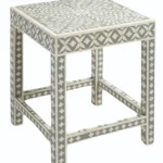 BONE-IN-LAY SIDE TABLE FURNITURE