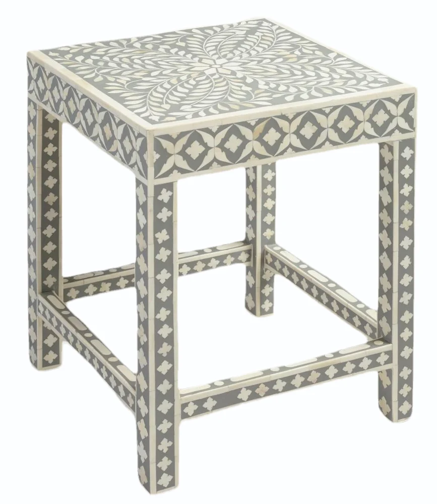 FURNITURE 1 BONE-IN-LAY SIDE TABLE FURNITURE - Image 1