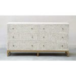 BONE INLAY SIDEBOARD GREY GEOMETRIC | Bone Inlay 6 Drawers