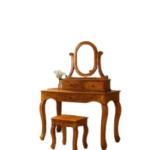 Amara Classic Wooden Vanity Set with Mirror & Stool