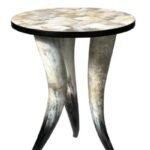 Luxury Mosaic Buffalo Horn Accent Side Table