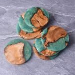 Hadmade Drink Coaster Set Modern Wooden Coasters Epoxy Resin Coster