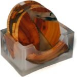 resin and wooden coaster