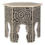 Imperial Beauty Moroccan Accent Table in Black/White