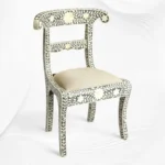Bone Inlay Floral Chair Grey Bone Inlay