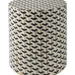 Handmade Bone Inlay Round Stool