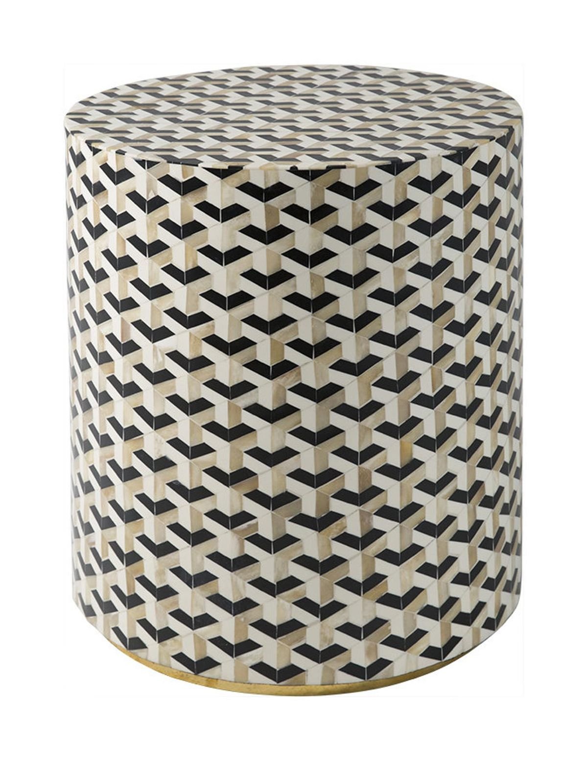furniture 99 Handmade Bone Inlay Round Stool - Image 1