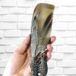 Handmade Phoenix Engraved Buffalo Horn Comb,