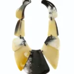 yellow And Black Buffalo Horn Necklace,