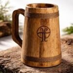 wooden beer mug
