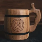 wooden beer mug