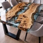 resin and wooden dining table