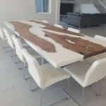 resin and wooden table