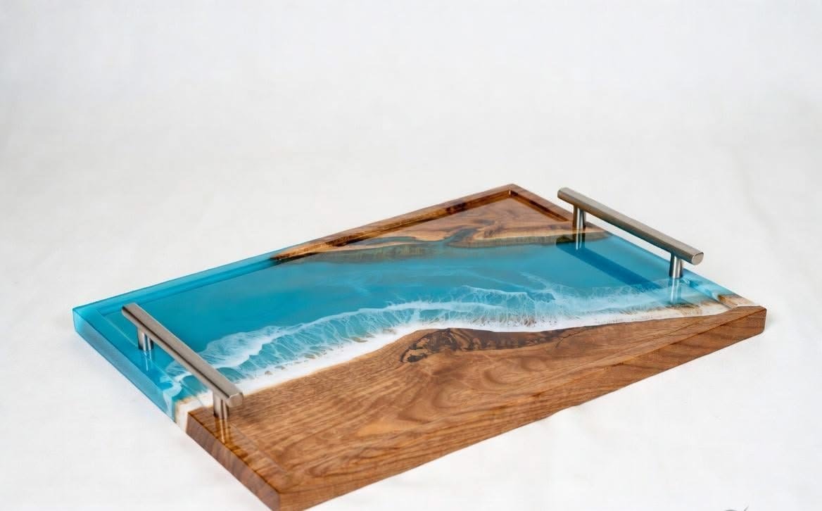 try 4 resin wooden tray - Image 1